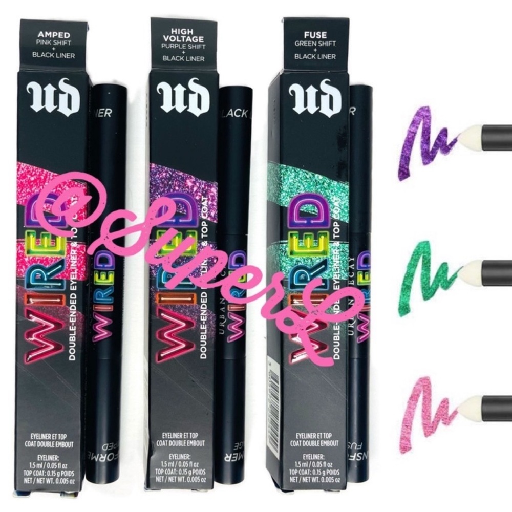 2/$20 NEW UD Urban Decay Wired Eyeliner Eye liner Top Coat Fuse Green